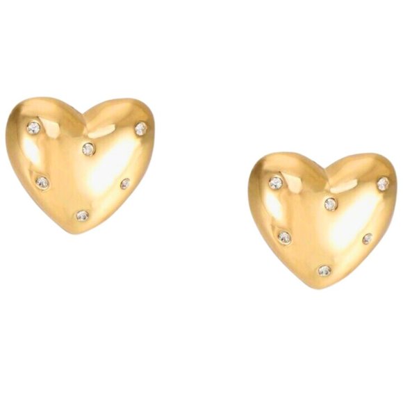 Charter Club Jewelry - Charter Club Gold-Tone Pave Crystal Heart Stud Earrings